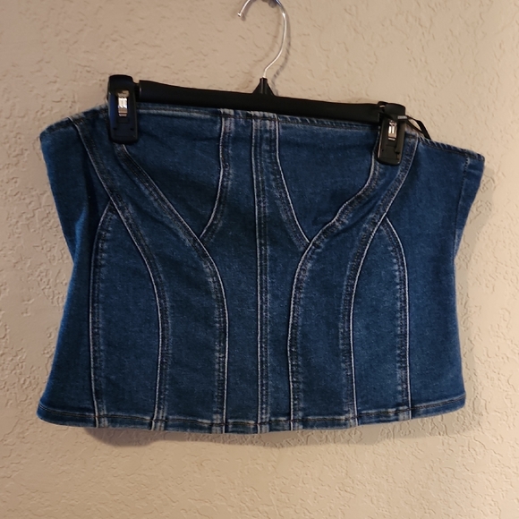 Tops - Blue Denim Corset Top